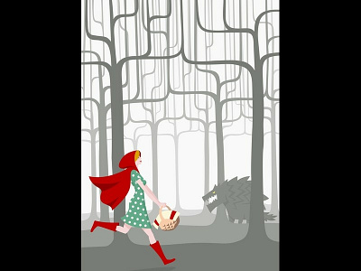Red Riding Hood 1 for sale forest illustration monster red riding hood society6 vector
