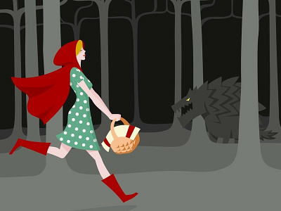 Red Riding Hood 2 forest illustration monster red riding hood vector