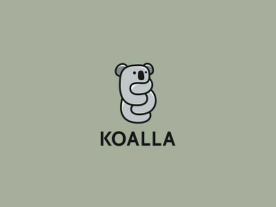 KOALLA logo for sale hugging koala koala bear logo vector