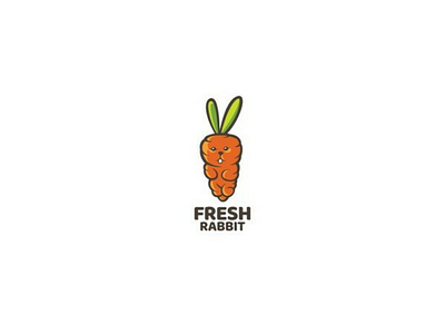 FRESH RABBIT logo bunny carrot for sale hare logo rabbit veggie