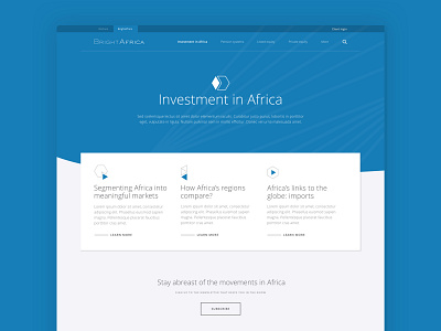 BrightAfrica africa brand design finance geometric insights investment minimal open portal throwback website