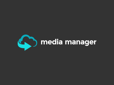media manager identity clean cloud cyan identity logo minimal revised