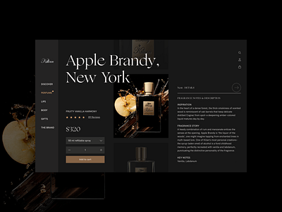 E-commerce Perfume Website Design Dark UI dark ui e commerce design flat design minimalism website design