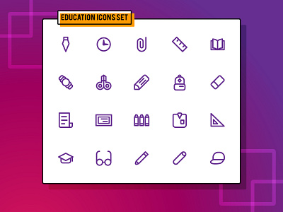 Education Icons Set - Line Style app design flat icon iconpack iconset iconsets illustration line type ui web website