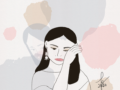 When you're down, look back. illustration line minimal print woman woman illustration woman portrait