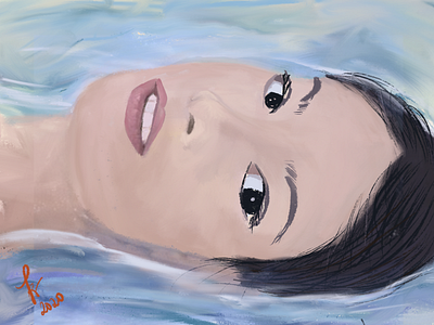 Water digital art illustration pastel color woman woman illustration woman portrait