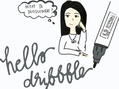 Hello Dribbble! debut hello hello dribbble illustration invitation invite thanks
