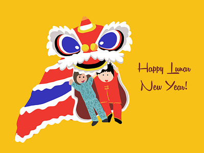 Happy Lunar New Year! chinese new year couple couple sketches cute digital illustration illustration illustrations lion dance lunar new year procreate traditional
