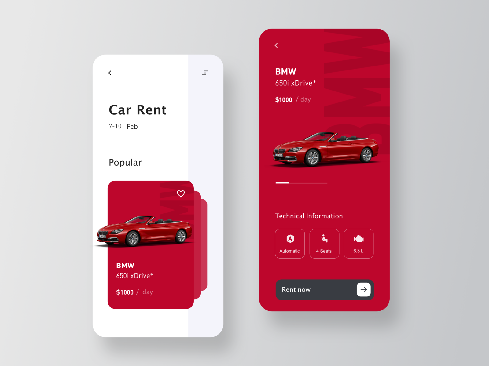 Car Rent App by Daniel_Xin for UFO on Dribbble