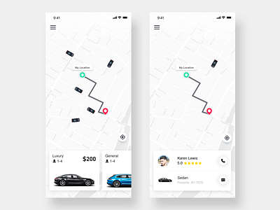 Concept of Taxi App app design ui ux