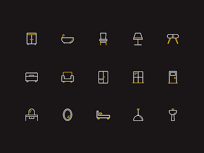 Furniture-Icons branding design icon illustration logo ui