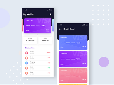 Wallet App app design ui ux