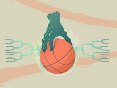 Hey, its time for some sports ball basketball hand illustration mockmadness procreate