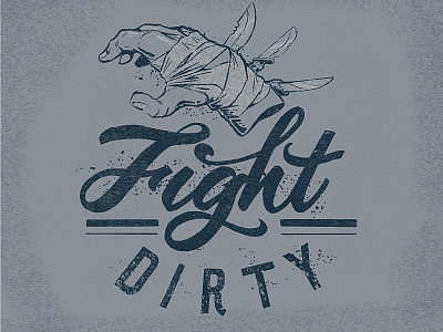 Fight Dirty customtype design fighting hands illustration lettering logo procreate salt lake city