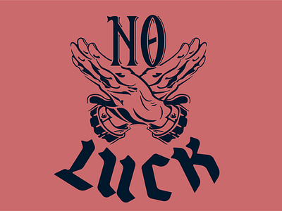 No Luck customtype design illustration lettering procreate vector