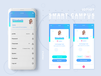 Smart campus app branding campus flat iot typography ui ux