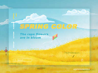 spring color design illustration spring typography web