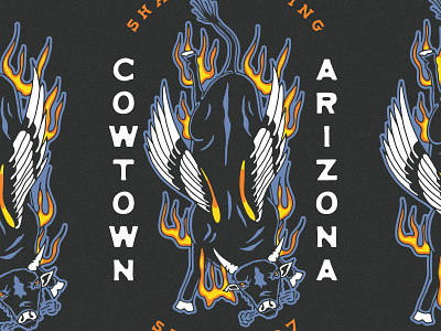 Cowtown Shirt Contest arizona bull cow cowtown flying bull flying cow graphic tee illustration lockup shirt skateboard skateboards skateshop