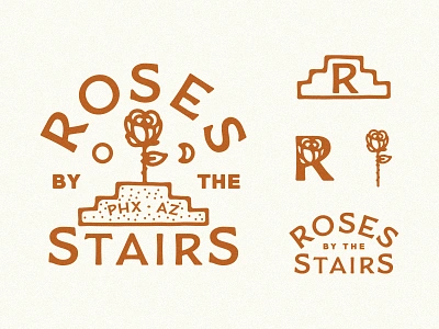 Roses by the Stairs Branding beer beer branding brewery brewery branding brewery logo monogram roses staircase stairs stairway