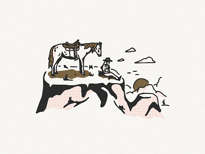 Maverick Illustration cowgirl cowgirl illustration desert horse illustration landscape landscape illustration maverick mountain western yeehaw