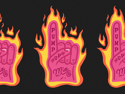 Pump up Mix dribbble dribbble blog fire foam finger mixtape playlist playlist art playlist cover playlists pump up mix