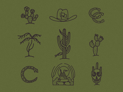 Icon Roundup arizona cactus country cowboy desert desert icons horseshoe icon palm tree portal saguaro skull snake west western icons