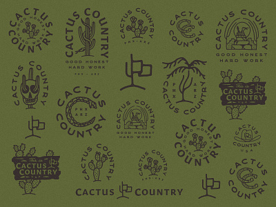 Cactus Country branding branding agency branding design cactus cactus illustration desert logo logo design logo roundup roundup western