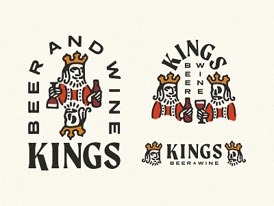 Kings Beer & Wine - Branding beer and wine beer wine brand identity branding branding and identity branding design cards king kings logo playing cards