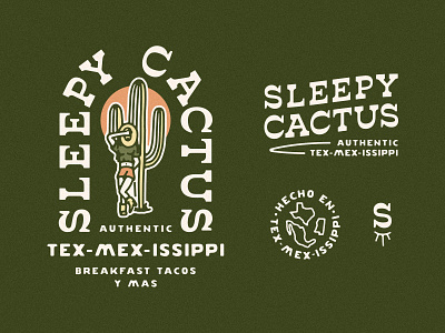 Sleepy Cactus Branding branding branding and identity branding design cactus cowgirl desert food truck logo logo design mississippi restaurant restaurant logo taco truck