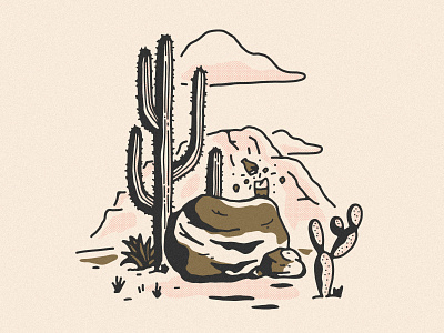August United Hero Image beer bottle cactus desert hero illustration illustration illustrations spot illustration western