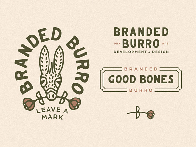 Branded Burro Branding arizona brand identity branding burro desert design donkey flower logo logos real estate rose