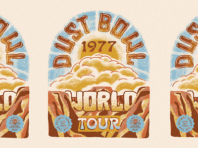 Dust Bowl World Tour album art cactus country concert t desert dust bowl gig poster music art tour poster vintage concert t world tour