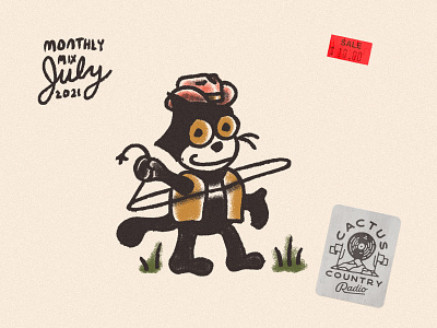 Monthly Mix: July cat cowboy cat felix july lasso monthly mix playlist art playlist cover spotify