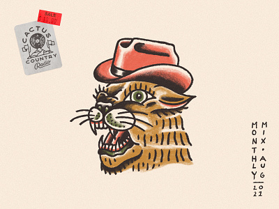 Monthly Mix: August album art august cat cougar cowboy cowboy hat hat monthly mix mountain lion playlist playlist cover