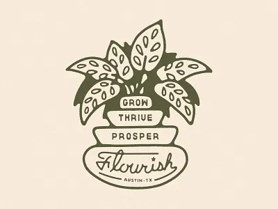 Flourish ATX austin flourish grow house plants illustration monstera plant plant illustration plant shop plant store plants tagline texas