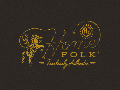 Home Folk Branding botique brand identity branding cowboy cowgirl handdrawn home folk horse lariat logo logo design rope rope lettering script lettering western western logo western wear