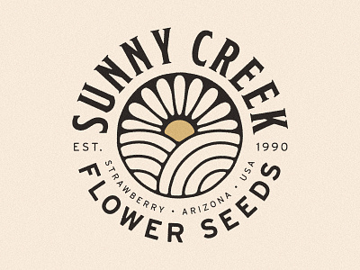 Sunny Creek Branding arizona brand identity branding creek farm field flower flower logo flower seeds heirloom heirloom seeds logo seeds sunflower
