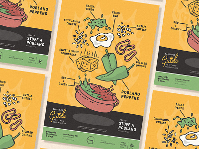 Gadzooks Menu Hack Poster cornbread food food illustration food poster gadzooks menu menu hack onion poblano poster sala stuffed poblano