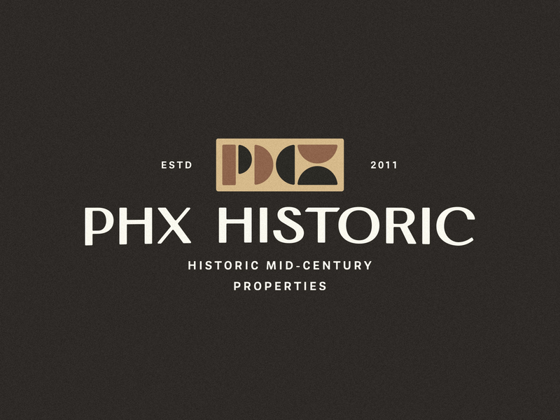 PHX Historic Branding arizona branding historic historic homes house logo logo design mid-century phoenix phx real estate restoration