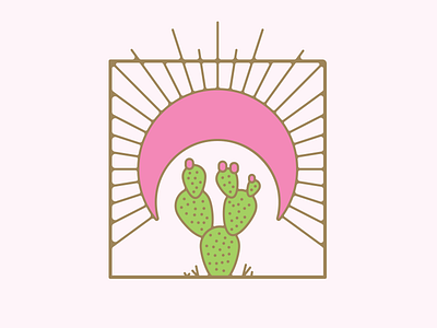 Prickly Pear Sunset cactus candle label prickly pear sunset
