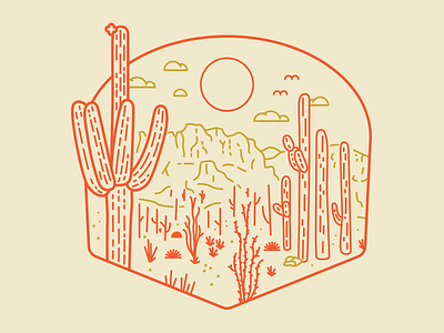 Saguaro National Park arizona cactus illustration saguaro saguaro national park