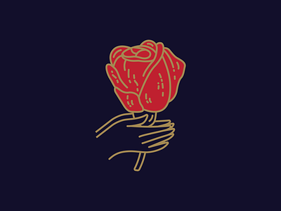 Give a Rose gold hands illustration rose