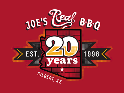 Joe's BBQ 20 Years bbq lockup logo