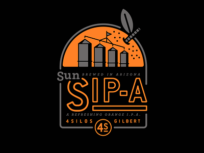 Sun Sip-a Badge badge beer branding brewery illustration