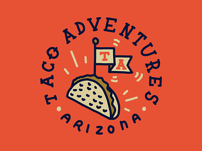 Taco Adventures Arizona arizona flag handlettering illustration logo tacos