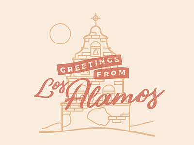 Greetings from Los Alamos bells desert greetings icon illustration los alamos