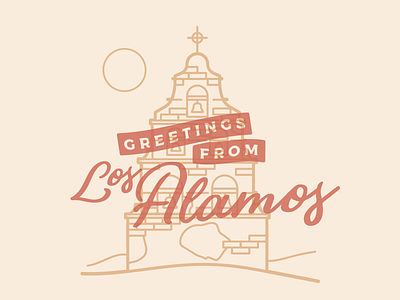 Greetings from Los Alamos bells desert greetings icon illustration los alamos