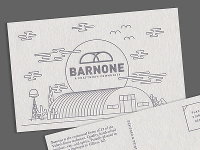 Barnone Postcard arizona barnone illustration letterpress postcard quonset hut