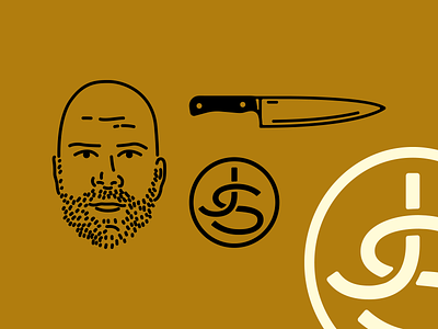 Chef chef chef hat cook cooking illustration knife monogram portrait