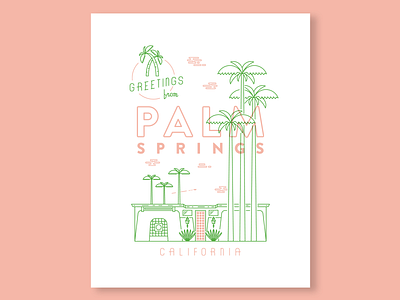 Palm Springs art print california desert illustration illustration agency letterpress palm springs